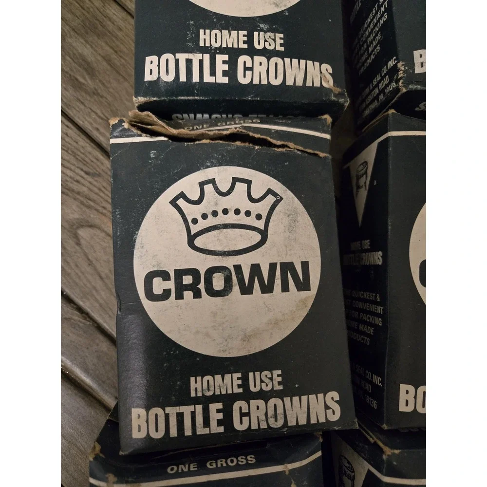 Vintage NOS 9 Boxes Of Home Use Crown Bottle Caps 144/Box Brewery Beer Pub